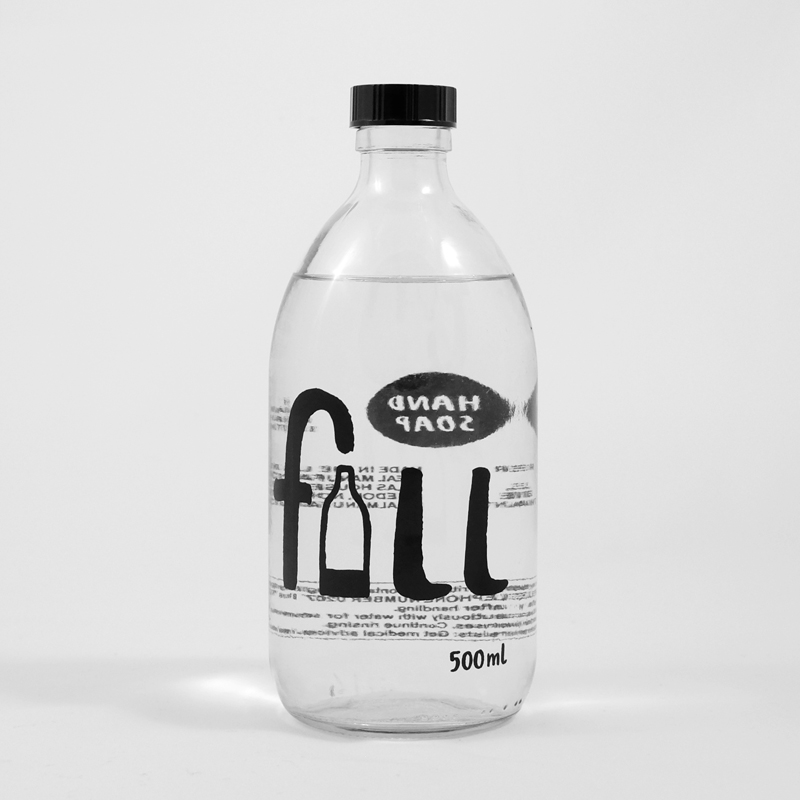 Hand Soap 500ml Glass Bottle Fill Refillable Eco