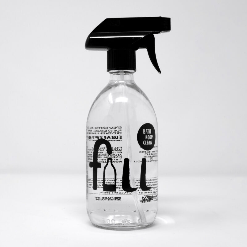 Fill Refill bathroom clean glass bottle