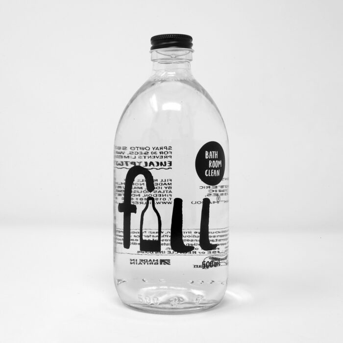 Fill Refill bathroom clean glass bottle