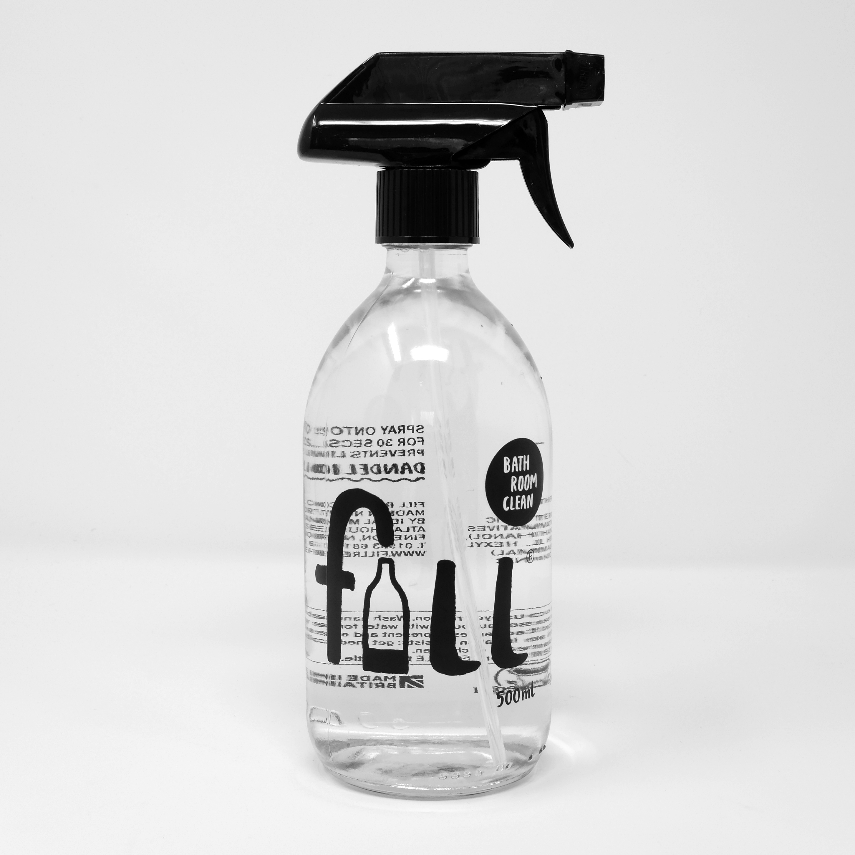 Bathroom Clean 500ml Glass Bottle – Fill Refill Co – Refillable Eco Cleaning & Laundry Products