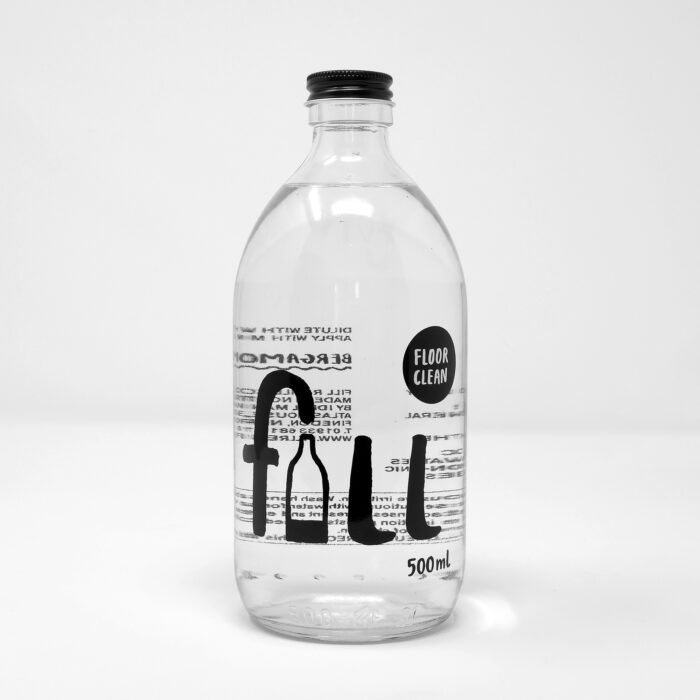 Fill Refill floor clean glass bottle