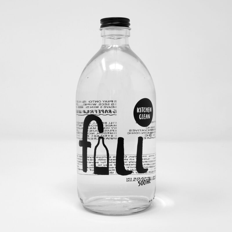 Fill Refill kitchen clean glass bottle