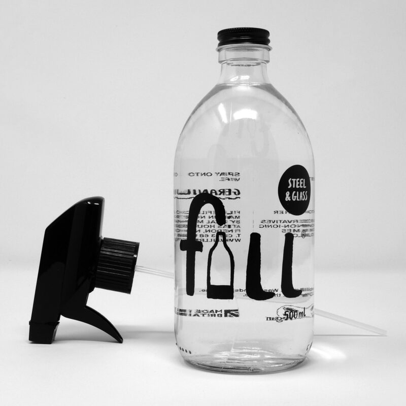 Fill Refill steel and glass cleaner bottle