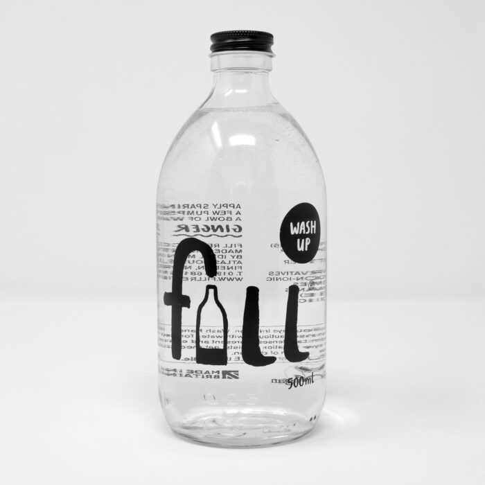 Fill Refill wash up glass bottle