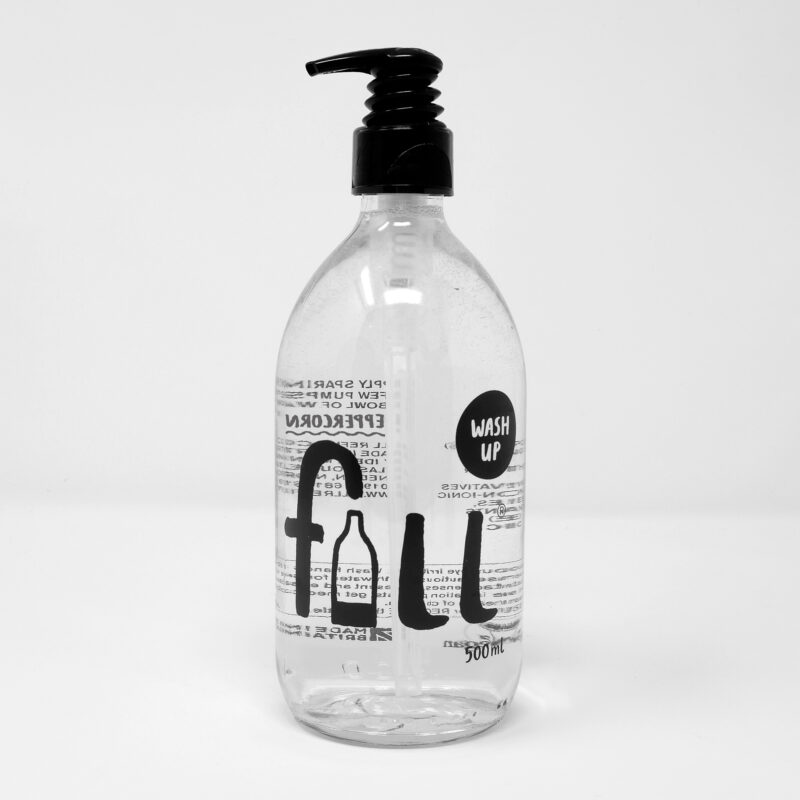 Fill Refill wash up glass bottle