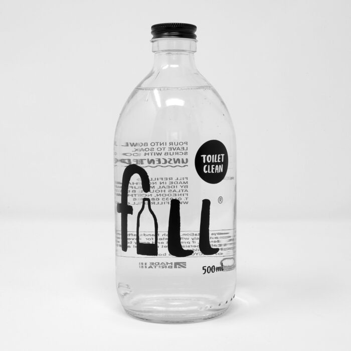 Fill Refill toilet clean glass bottle