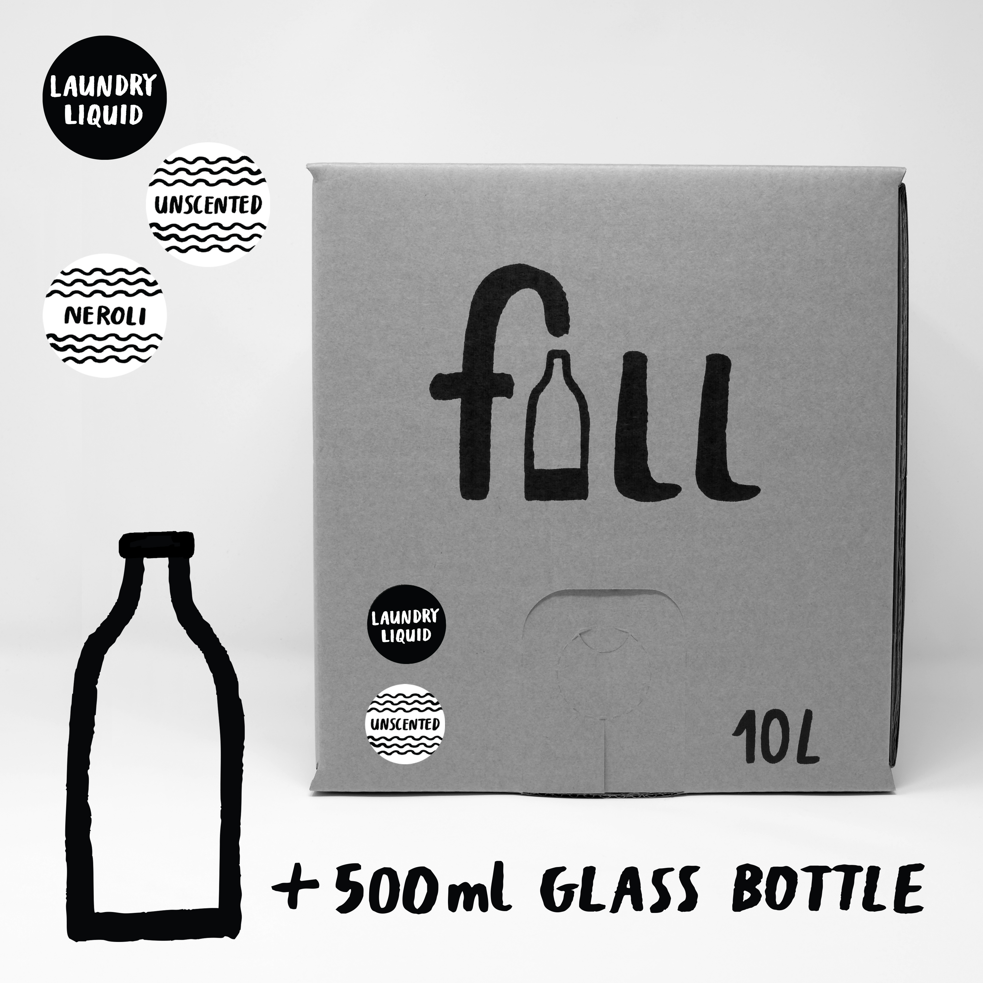 Laundry Liquid 10L 500 ML Glass Bottle Fill Refillable Eco 