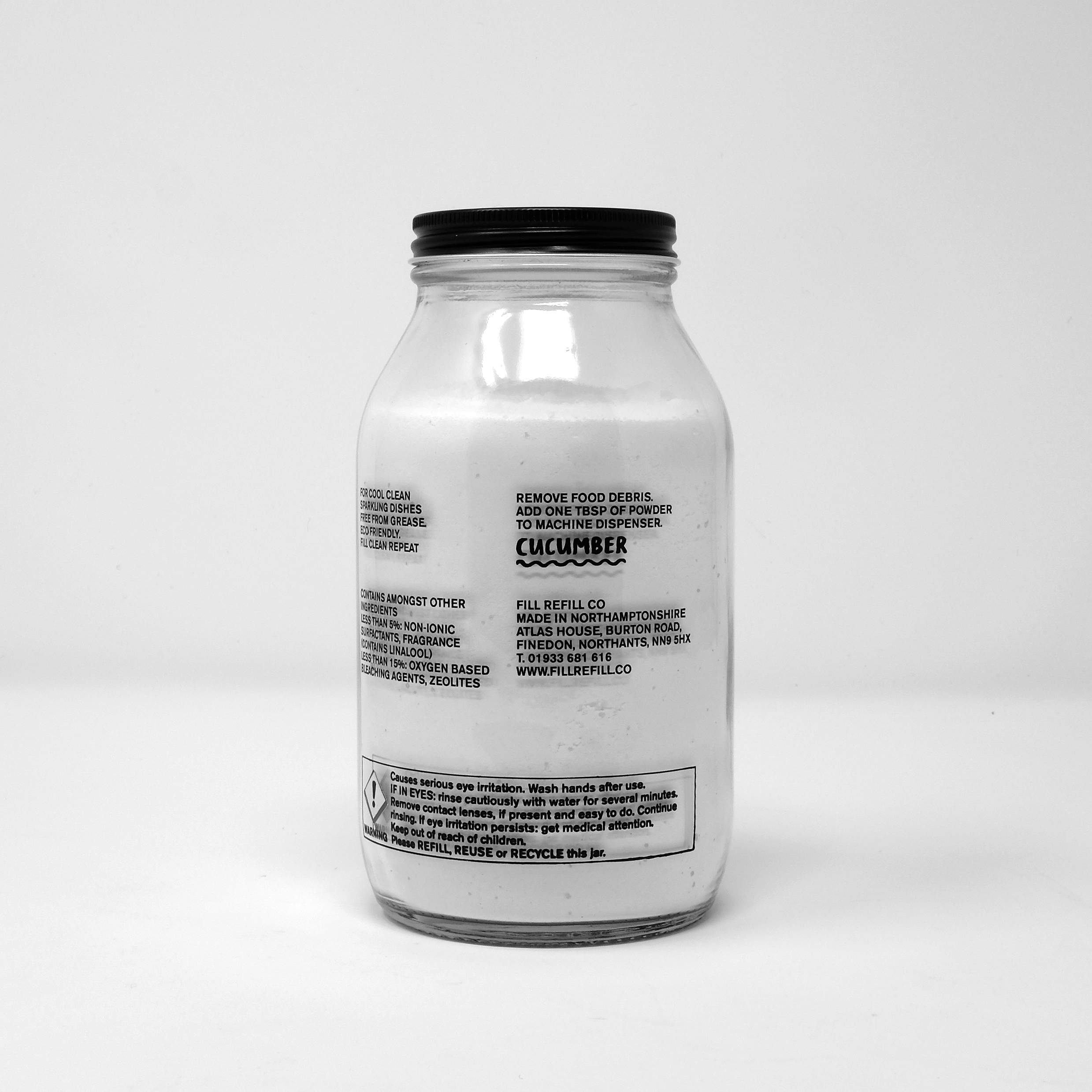 Dishwash Powder 500g Glass Jar New Formula Fill Refill Co Refillable Eco Cleaning Laundry Products