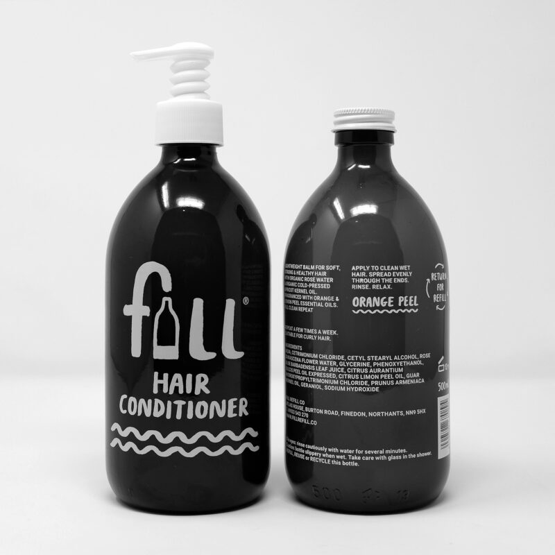Fill Refill hair conditioner glass bottle