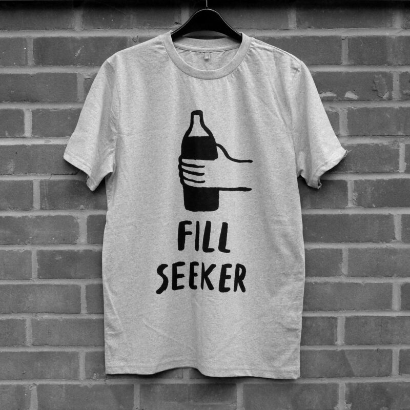 Fill Seeker screen-printed grey t-shirt