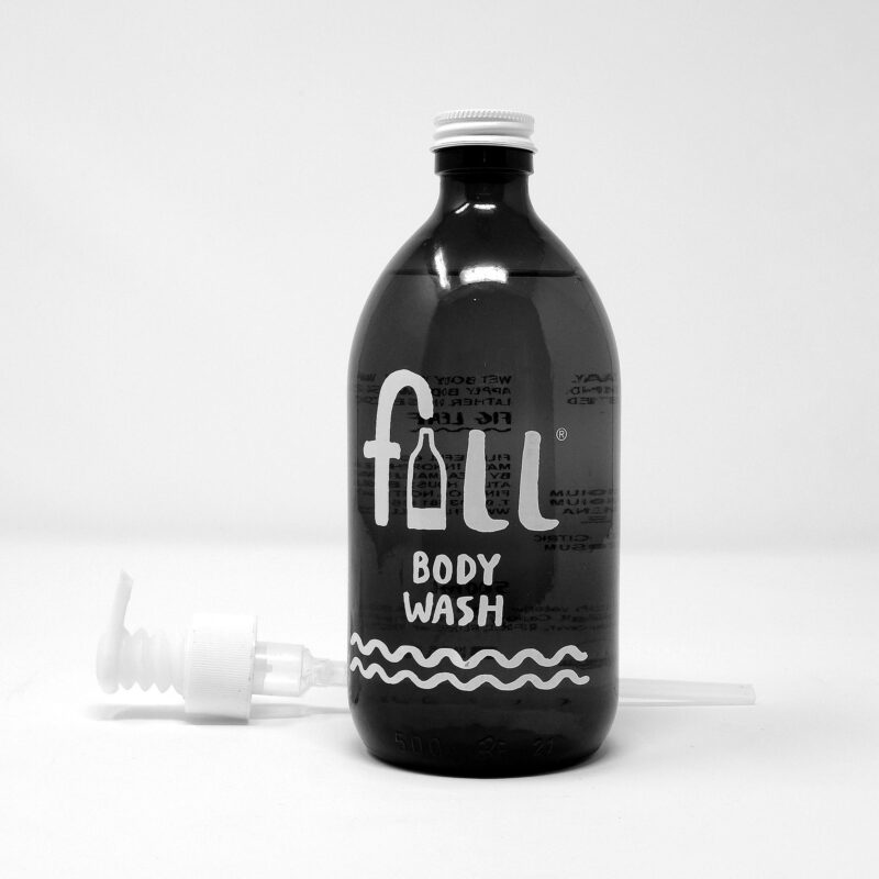 Fill Refill body wash glass bottle