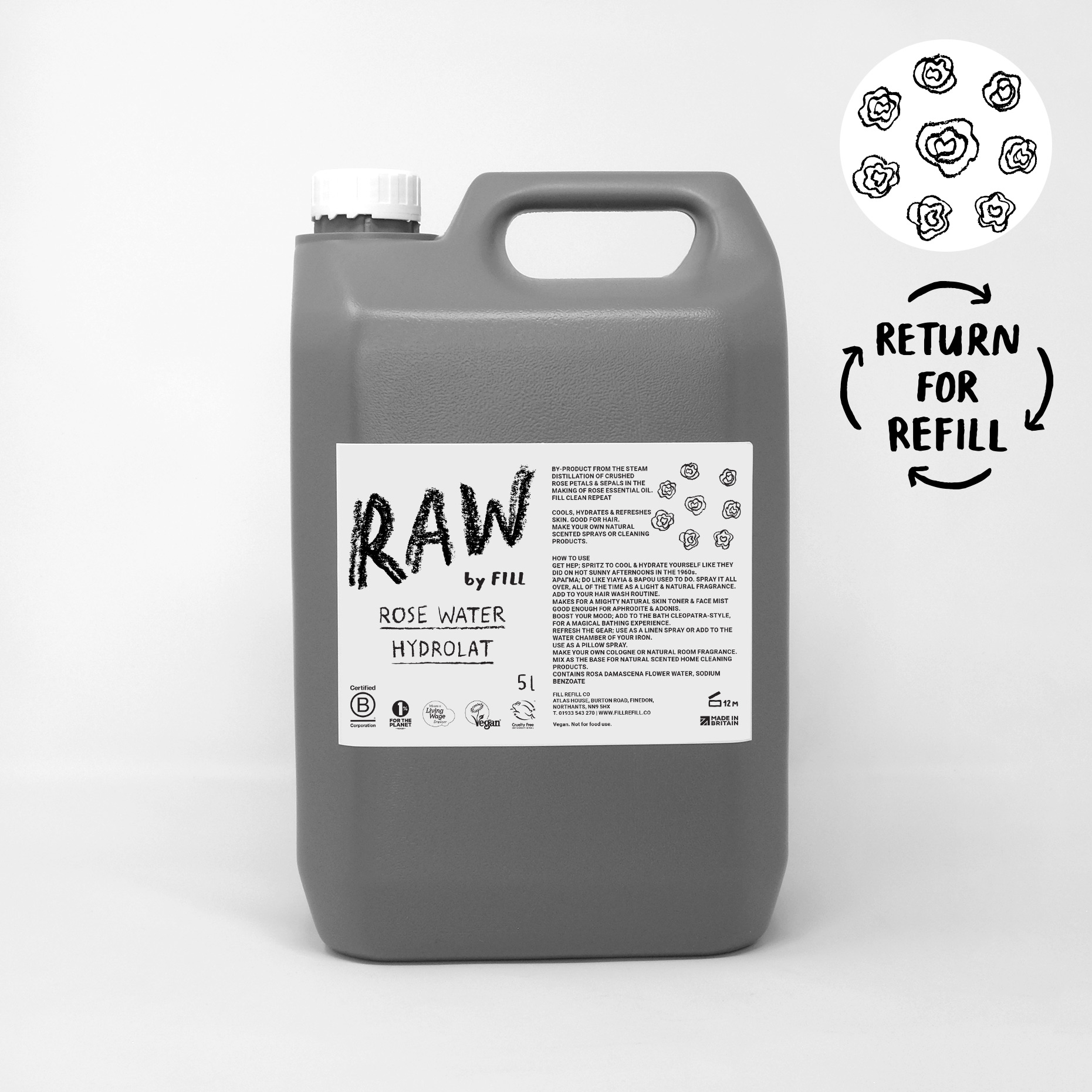 Rose Water Hydrolat 5L
