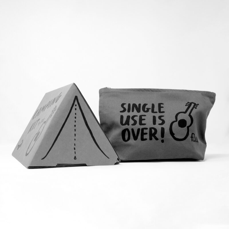 Camping Kit Plastic Free tent box and wash bag