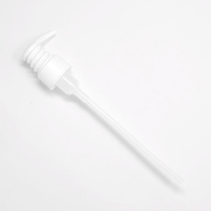 White pump head for glass bottles
