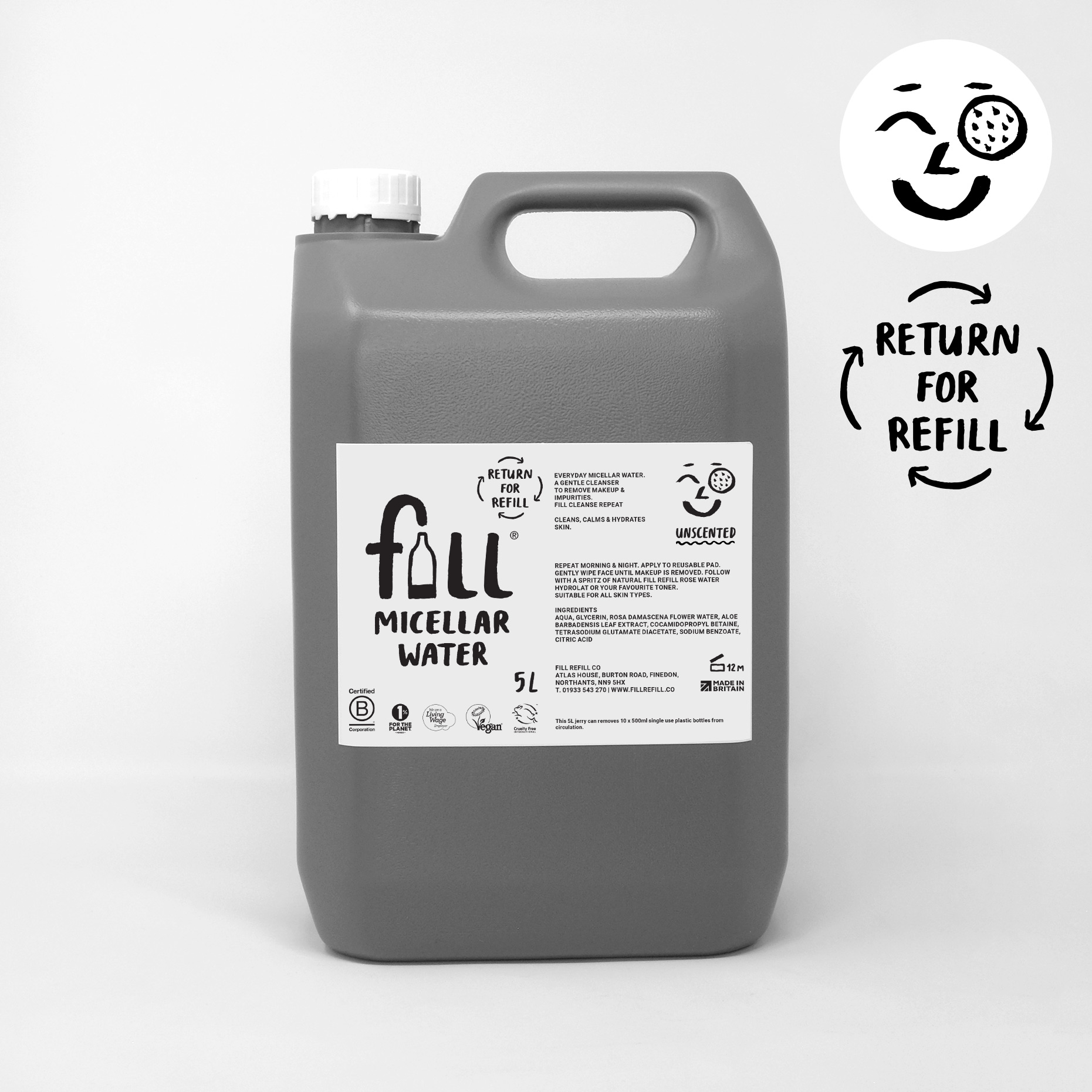 Fill Micellar water 5L drum refill