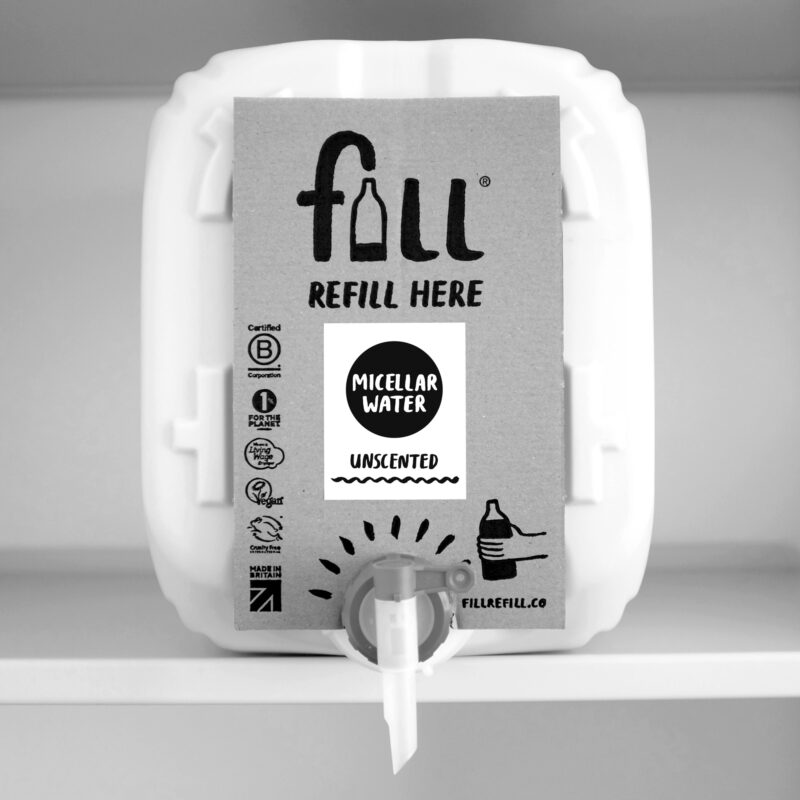 Fill Refill 20L PCR returnable drum micellar water