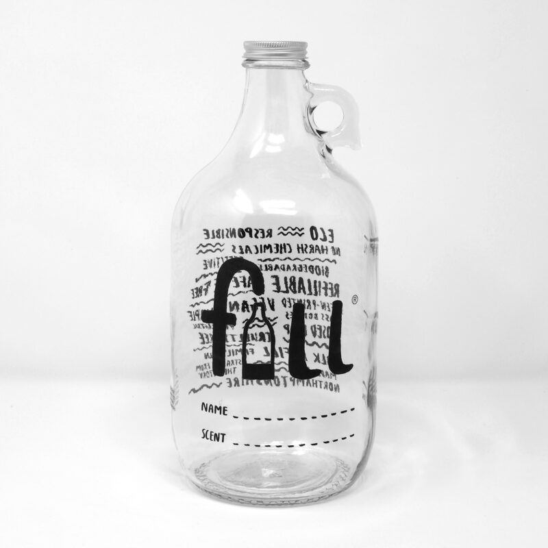 Fill Refill Clear Glass growler