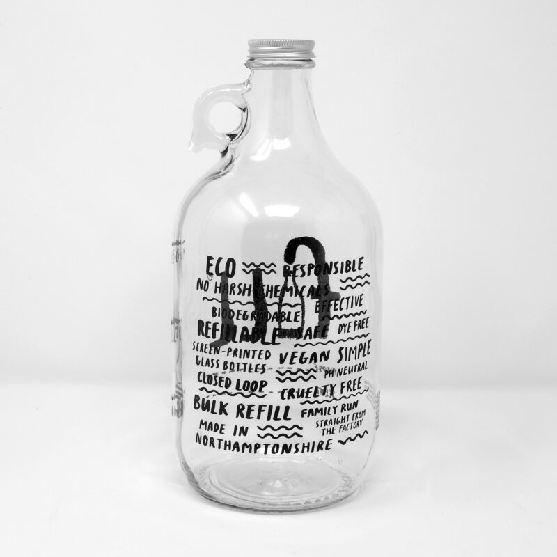 Fill Refill Clear Glass growler