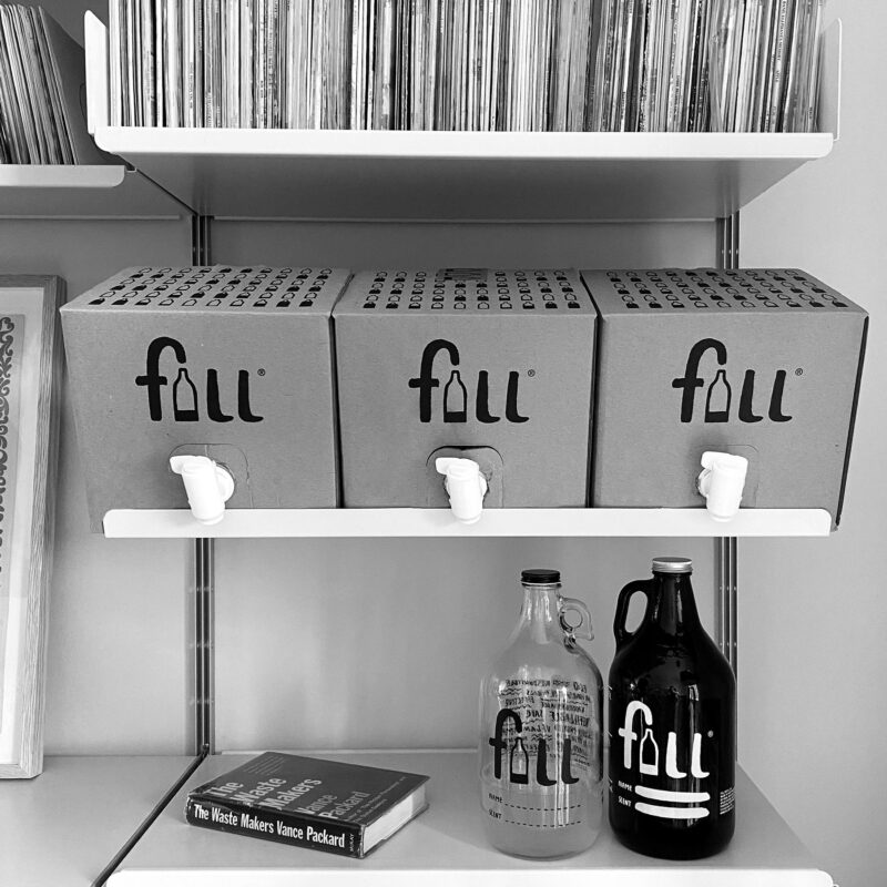 Fill Refill Glass growlers