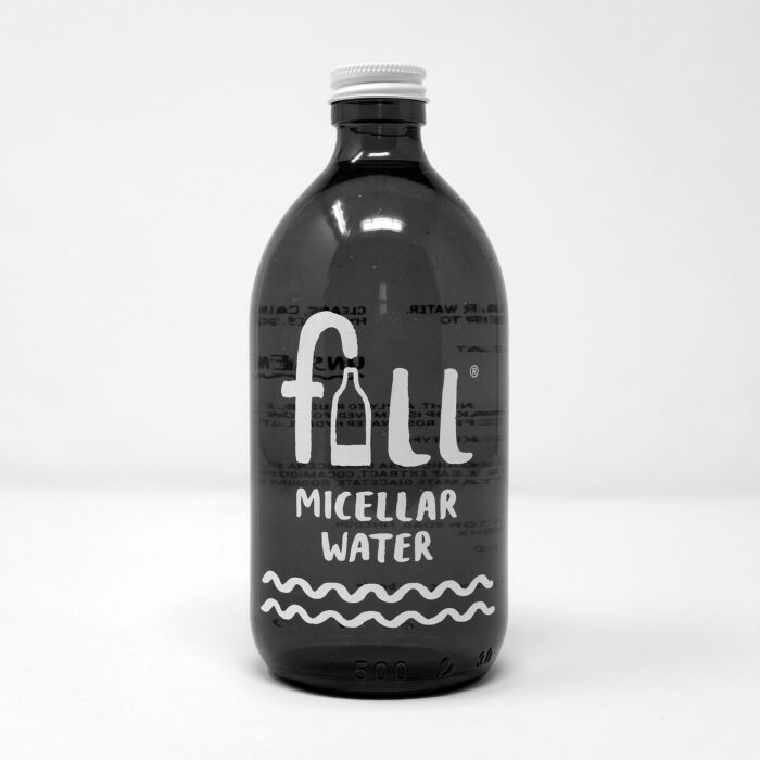 Fill Refill micellar water glass bottle