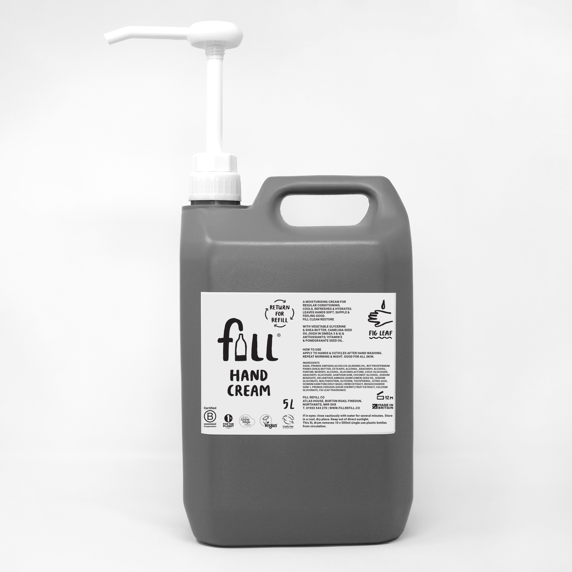 Fill hand cream 5L drum refill