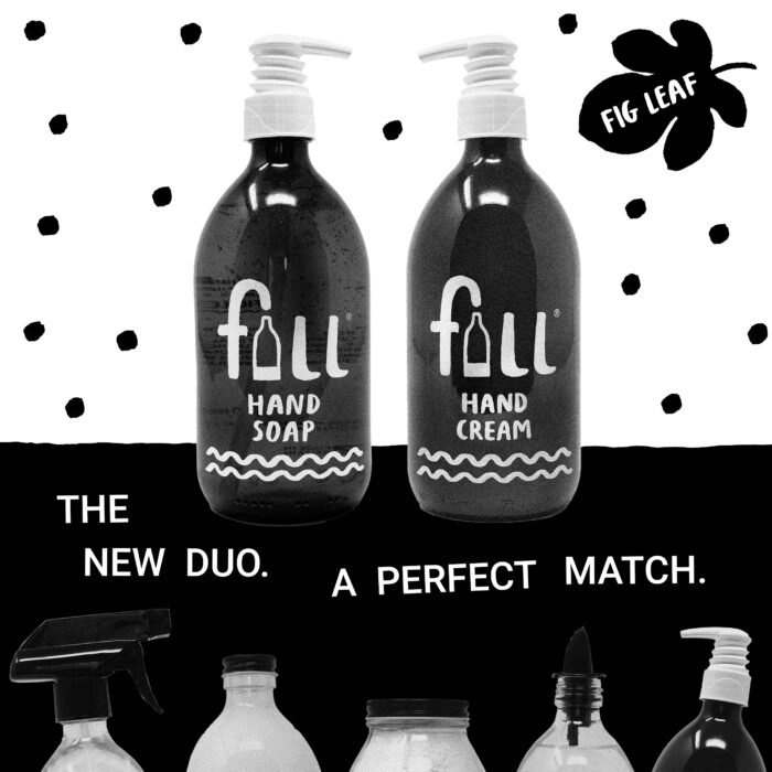Hand soap and hand cream fig leaf, the New duo. A perfect match.