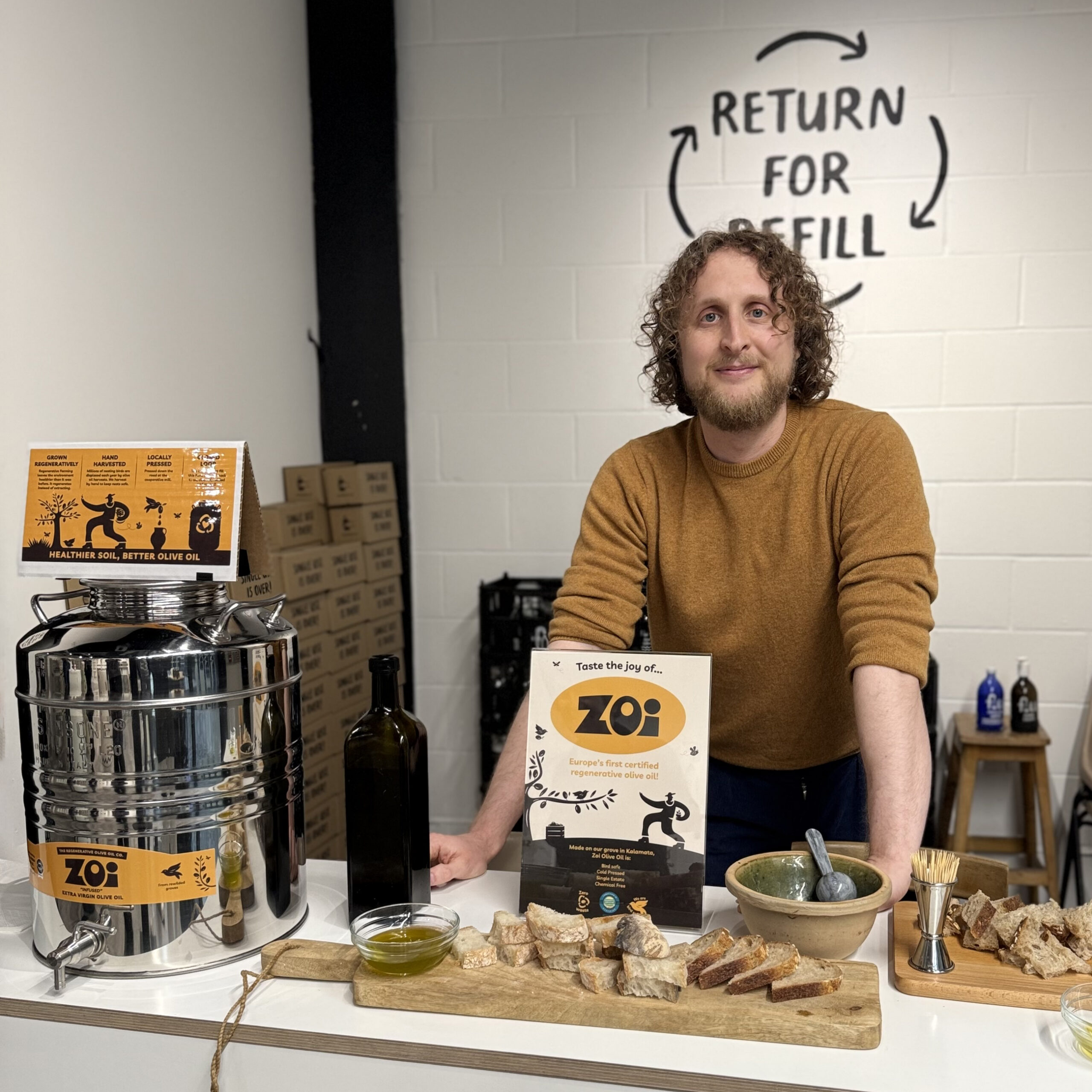 zoi olive oil on a table